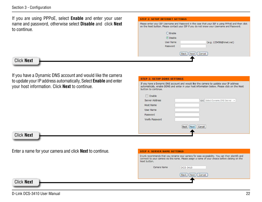 D-Link DCS-3410 manual Configuration 