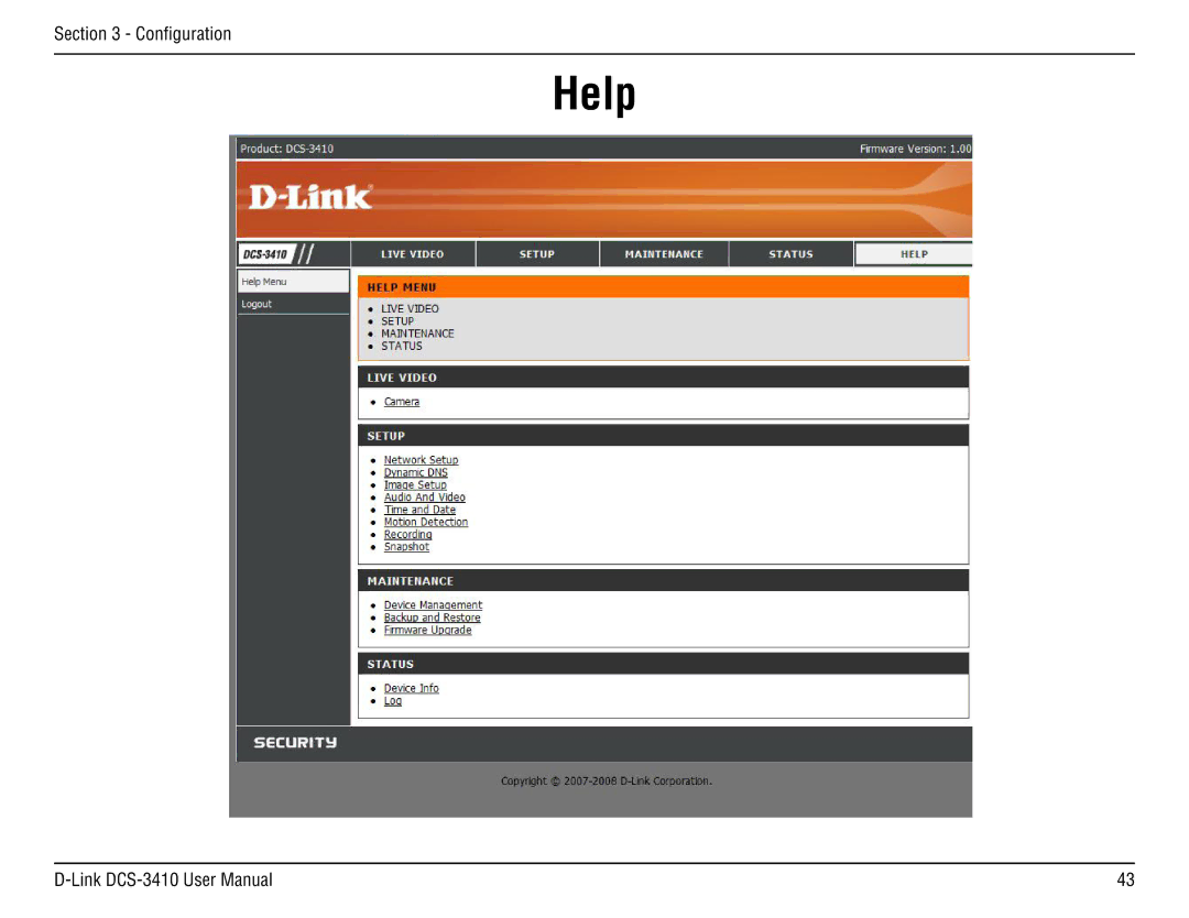 D-Link DCS-3410 manual Help 