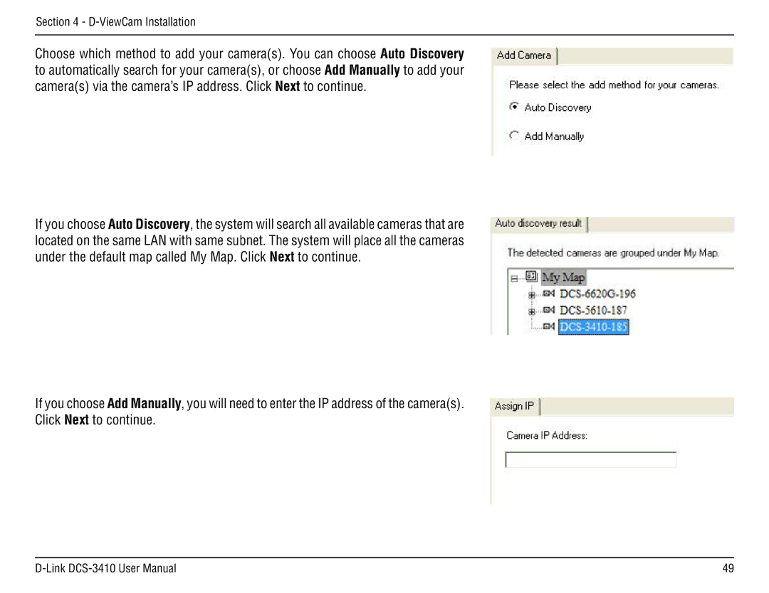 D-Link DCS-3410 manual ViewCam Installation 