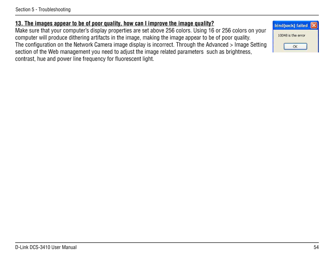 D-Link DCS-3410 manual Troubleshooting 