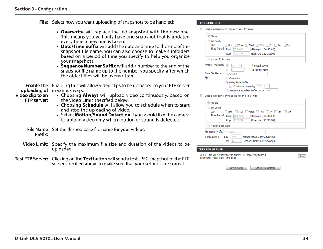 D-Link DCS-5010L user manual Test FTP Server 