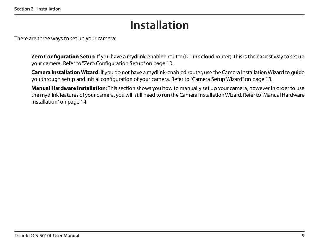 D-Link DCS-5010L user manual Installation 