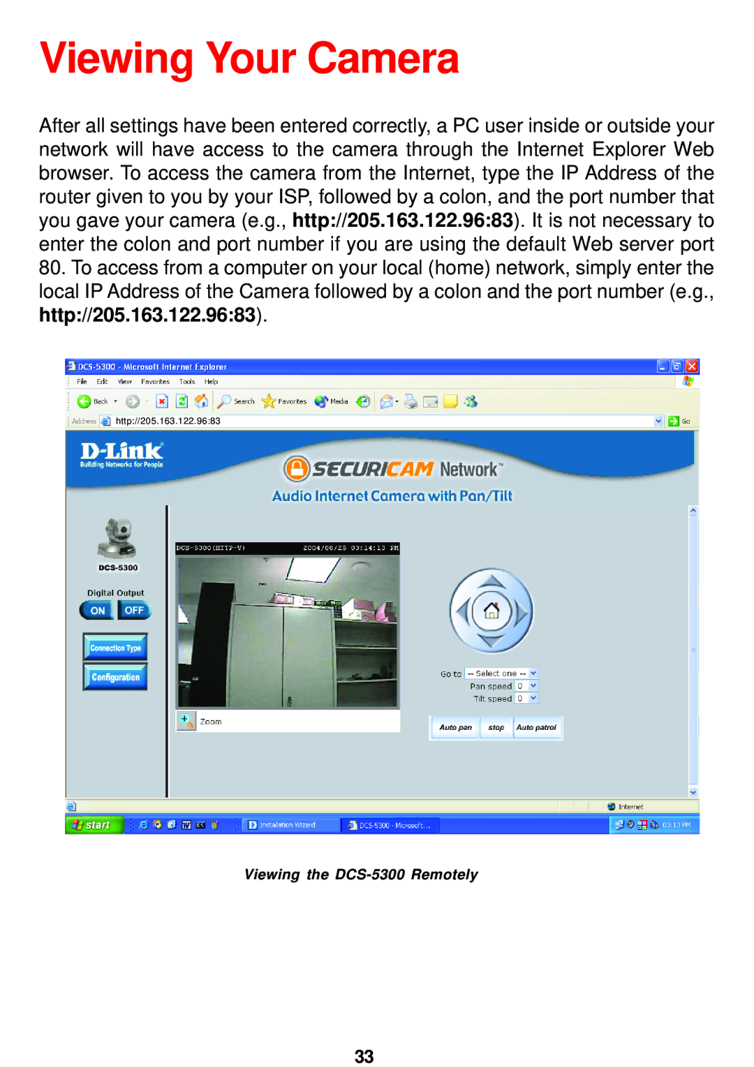 D-Link DCS-5300 manual Viewing Your Camera 