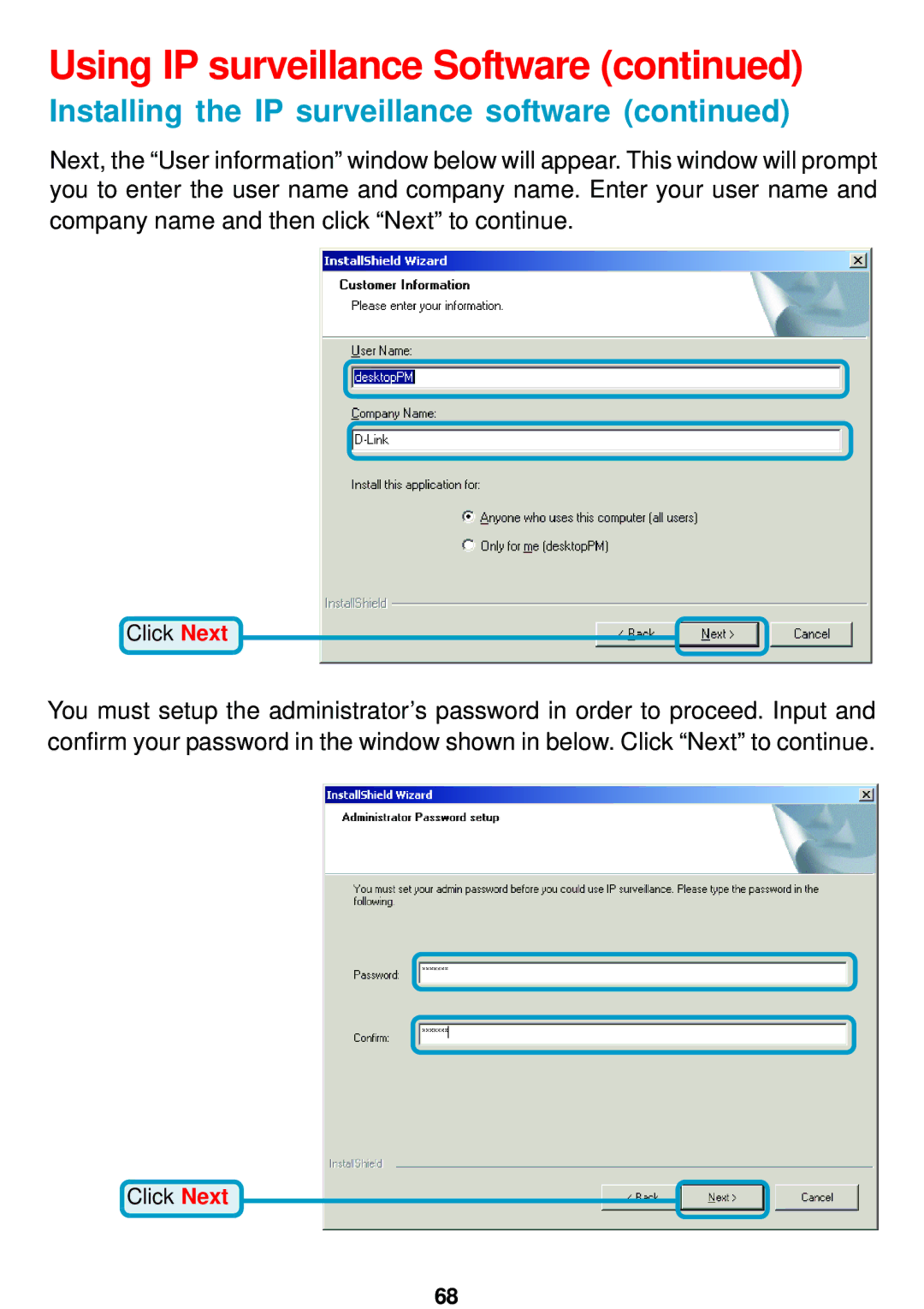 D-Link DCS-5300 manual Using IP surveillance Software 