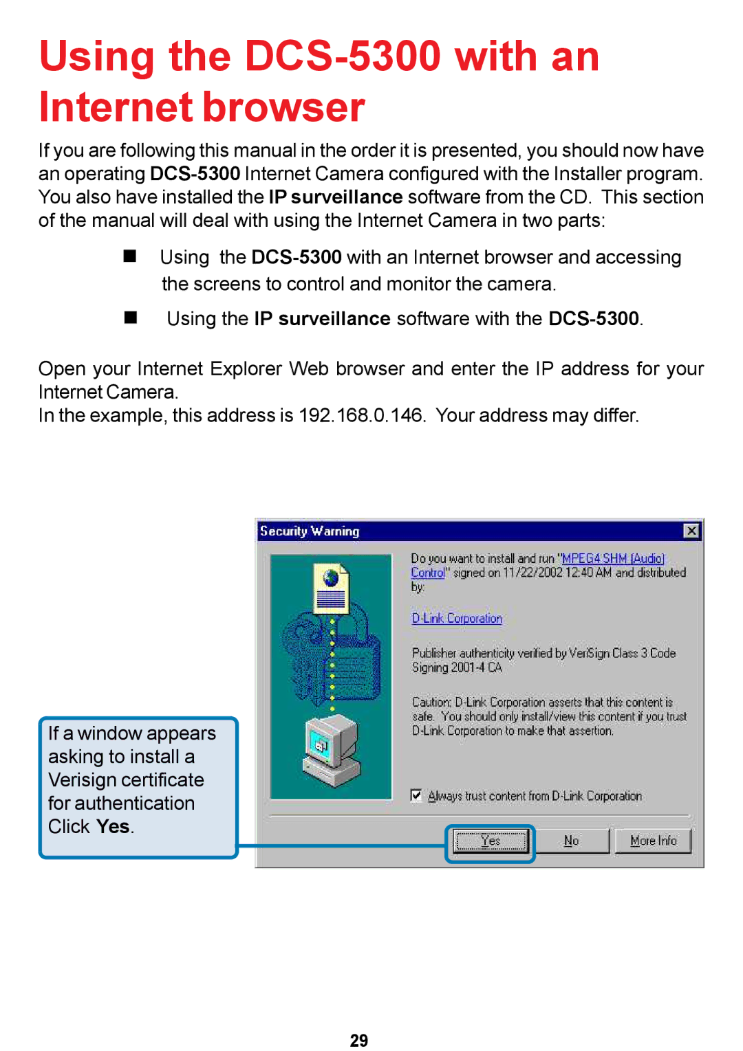 D-Link manual Using the DCS-5300 with an Internet browser 