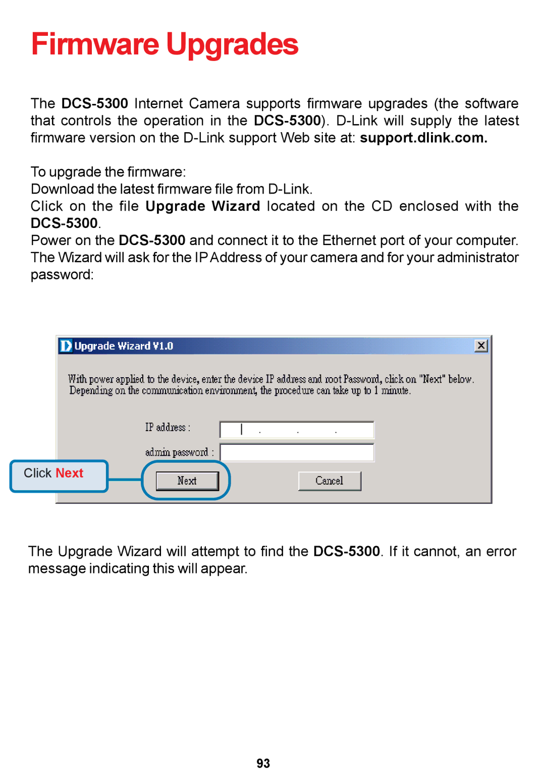 D-Link DCS-5300 manual Firmware Upgrades 