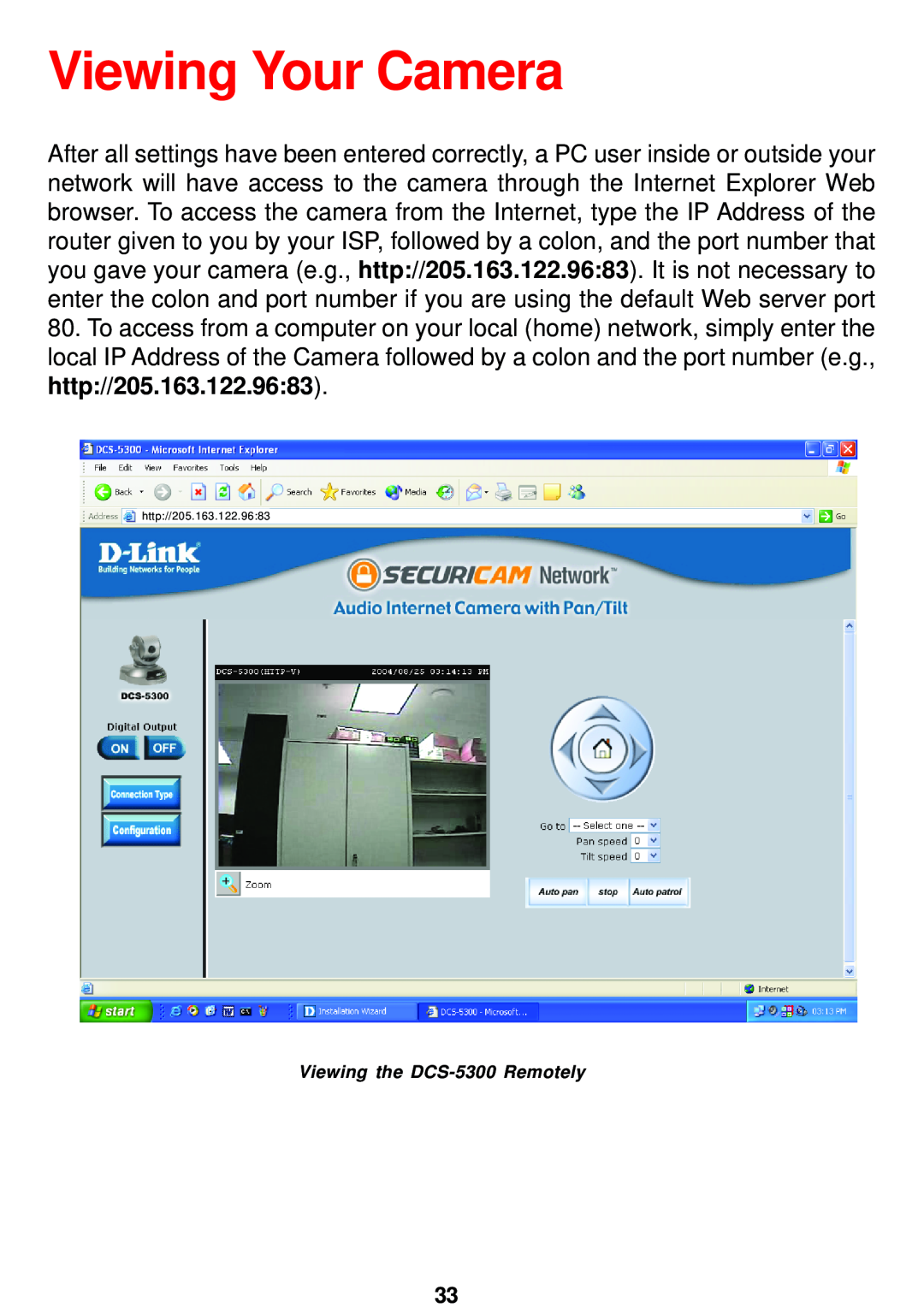 D-Link manual Viewing Your Camera, Viewing the DCS-5300 Remotely 