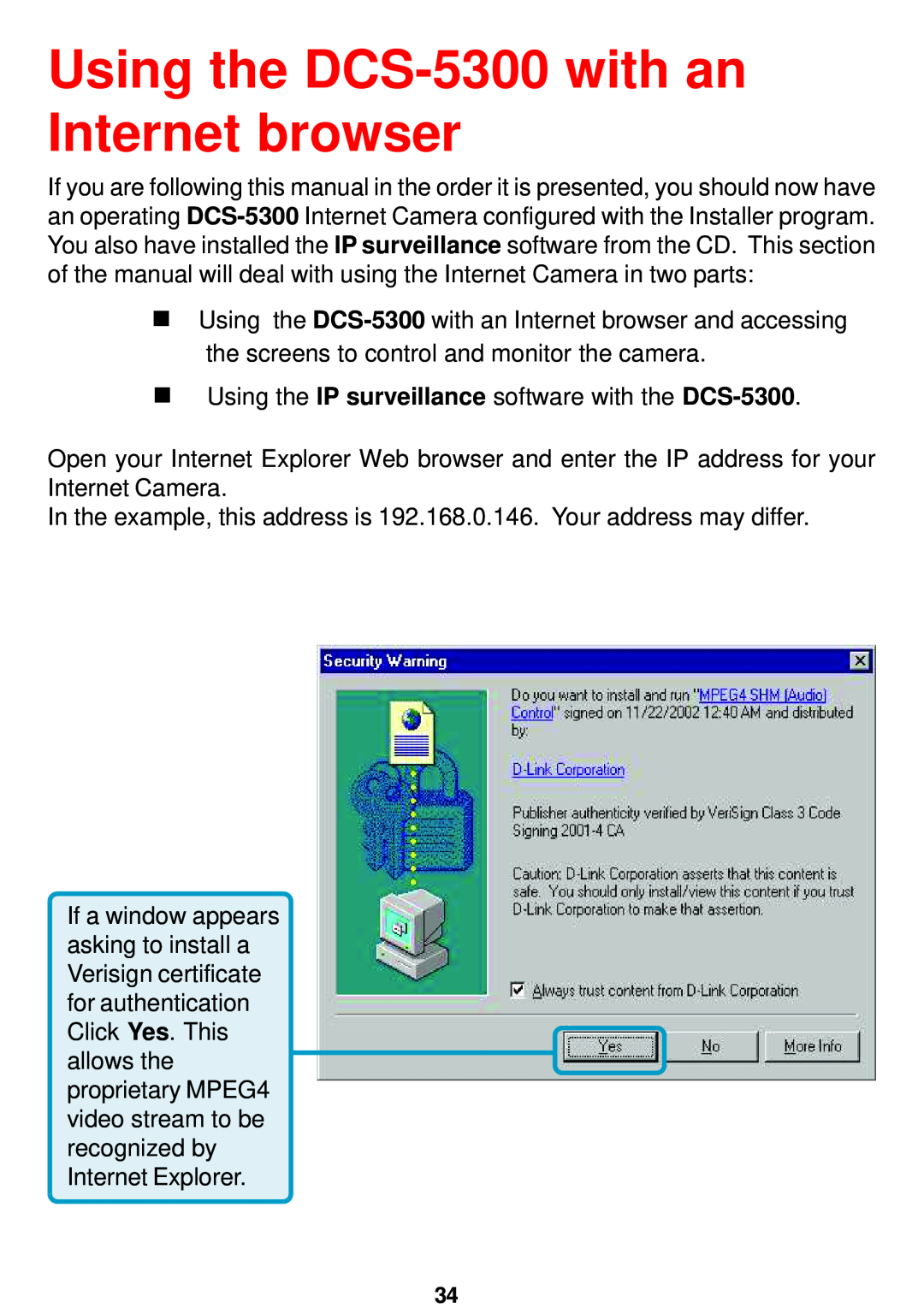 D-Link manual Using the DCS-5300 with an Internet browser 