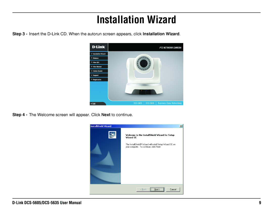 D-Link DCS-5605, DCS-5635 manual Installation Wizard 