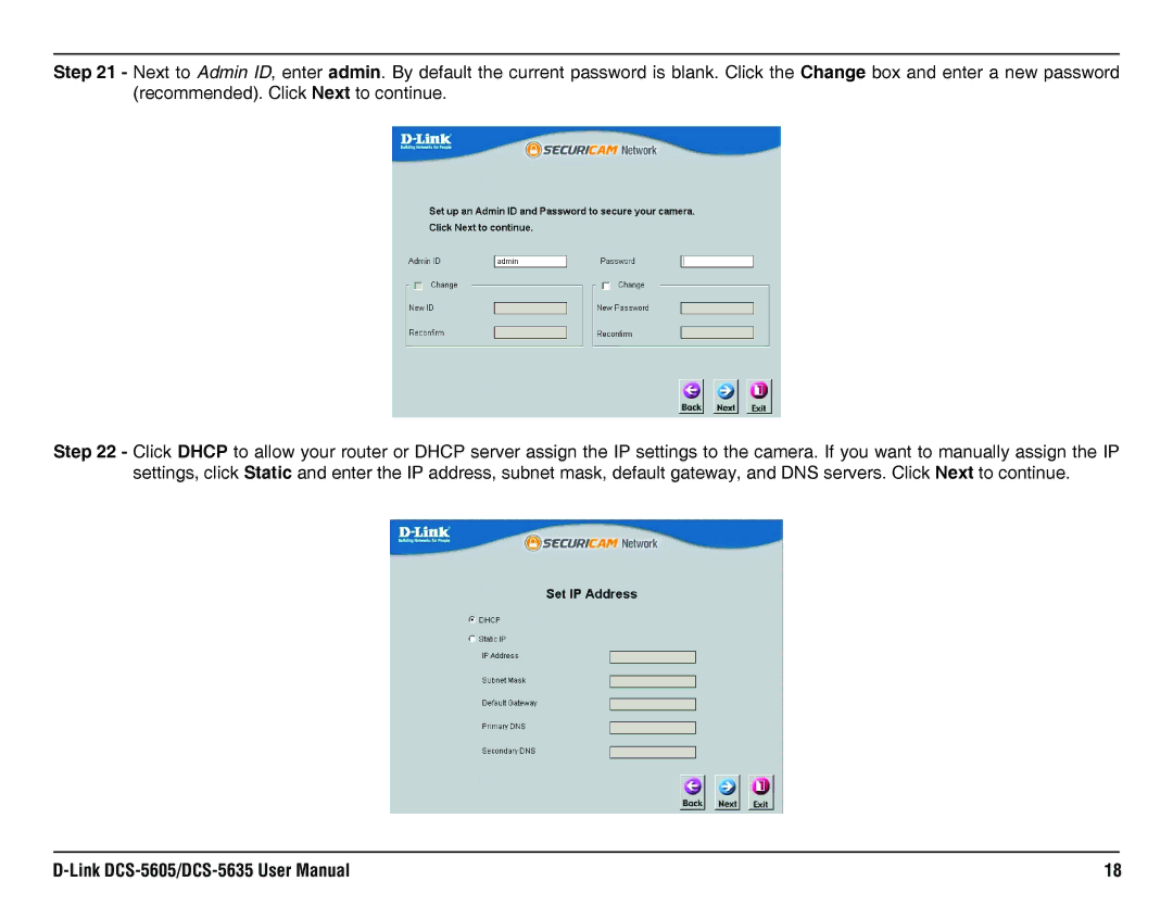 D-Link DCS-5635, DCS-5605 manual 