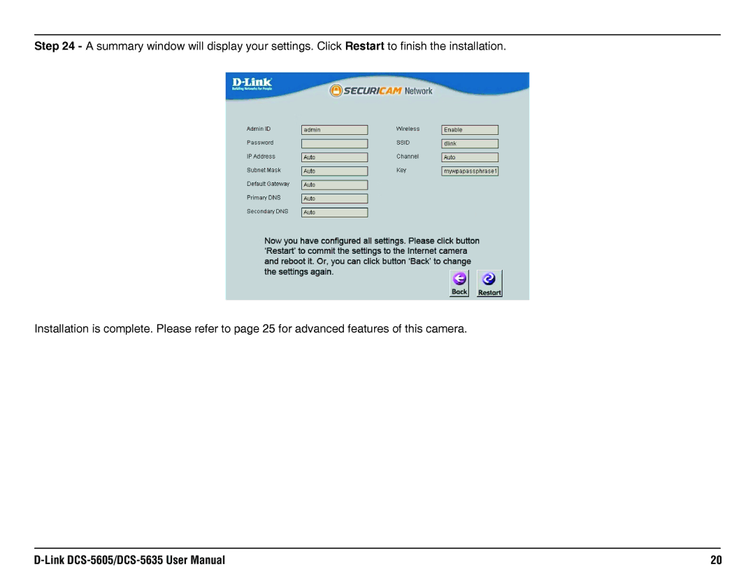 D-Link DCS-5635, DCS-5605 manual 