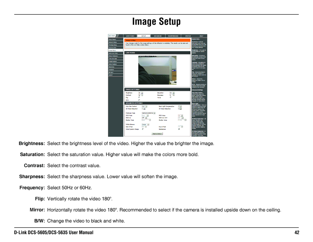 D-Link DCS-5635, DCS-5605 manual Image Setup 