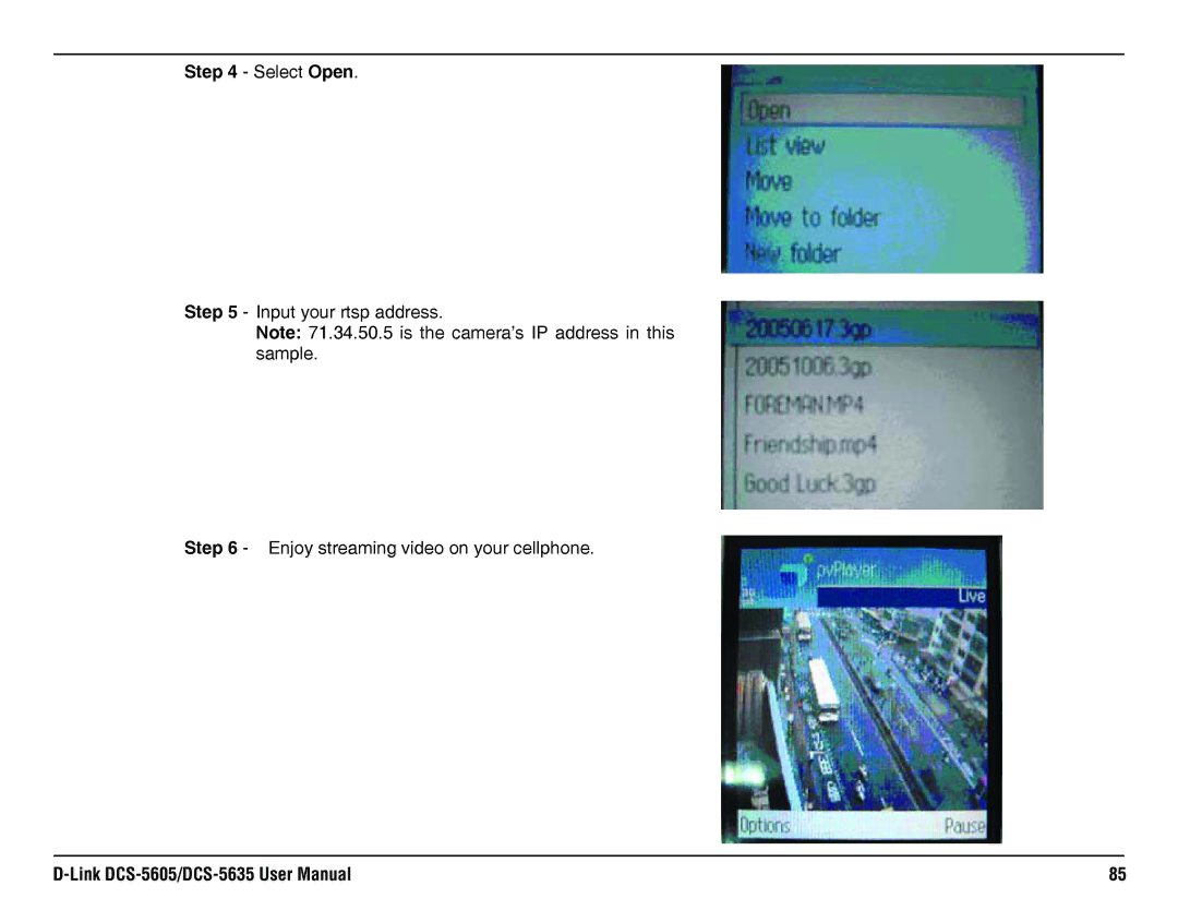 D-Link DCS-5605, DCS-5635 manual Select Open 