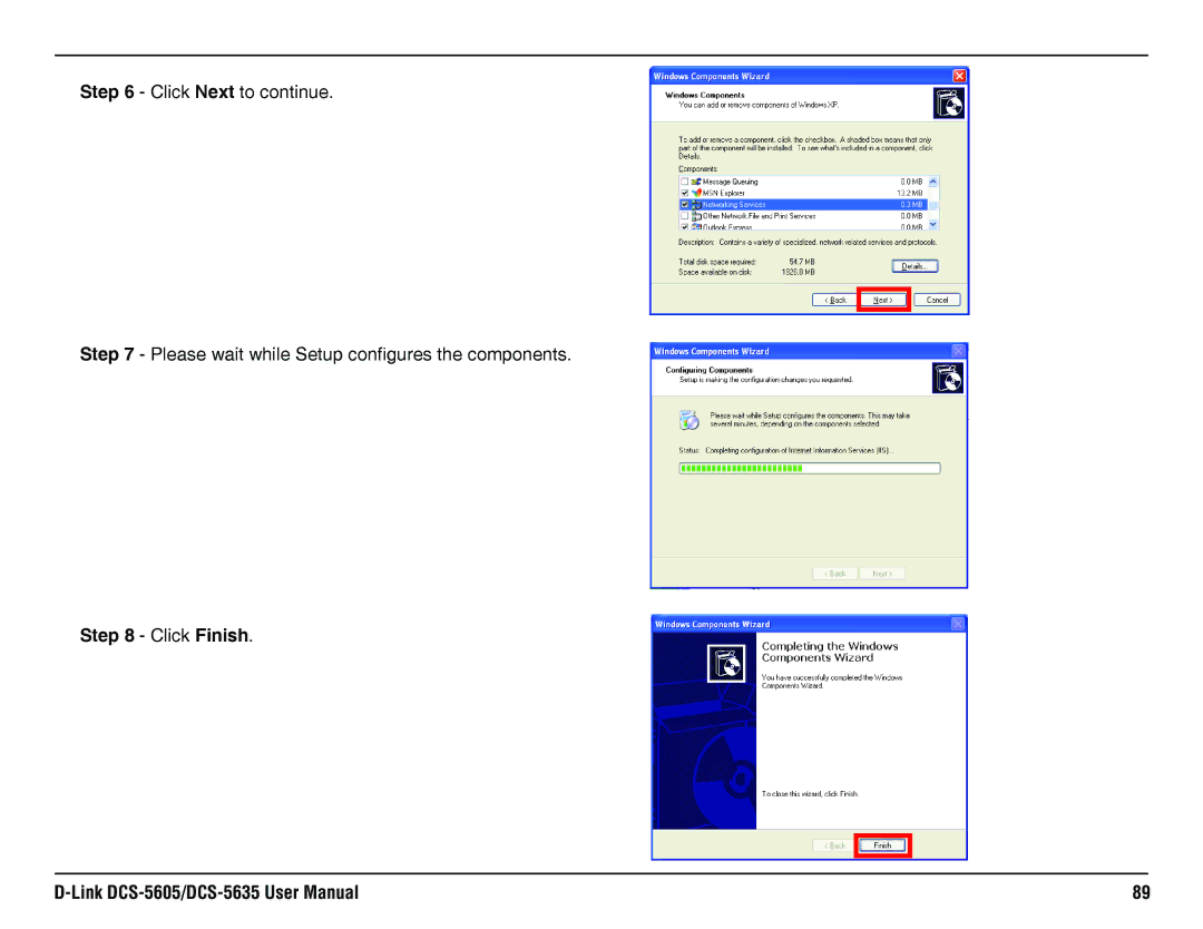 D-Link DCS-5605, DCS-5635 manual Click Finish 