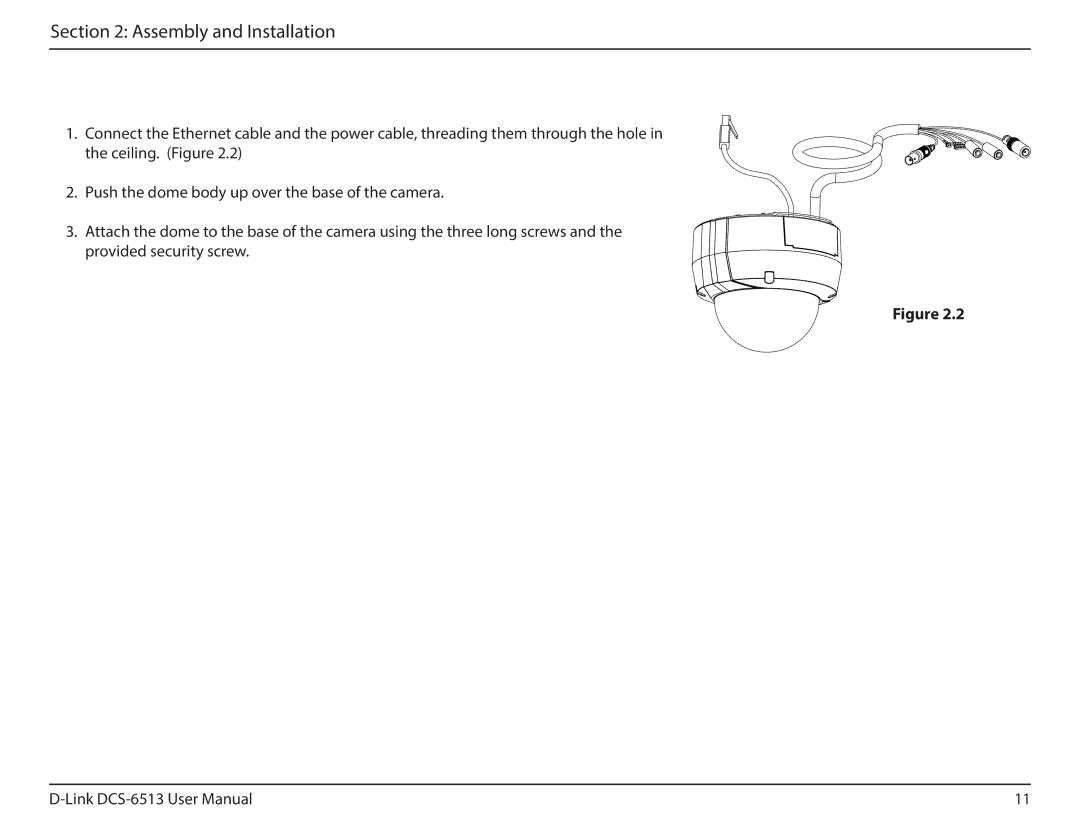 D-Link DCS-6513 user manual Assembly and Installation 