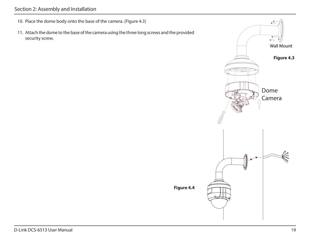 D-Link DCS-6513 user manual Dome Camera 