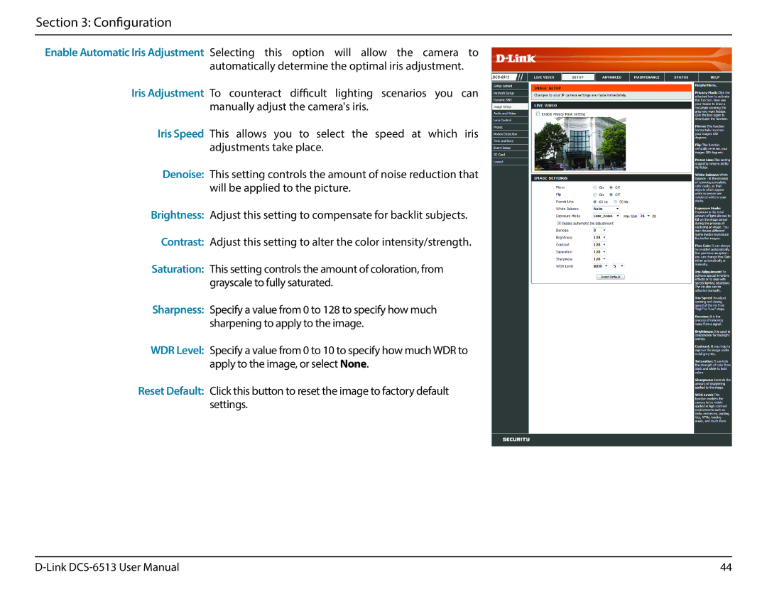 D-Link DCS-6513 user manual Configuration 