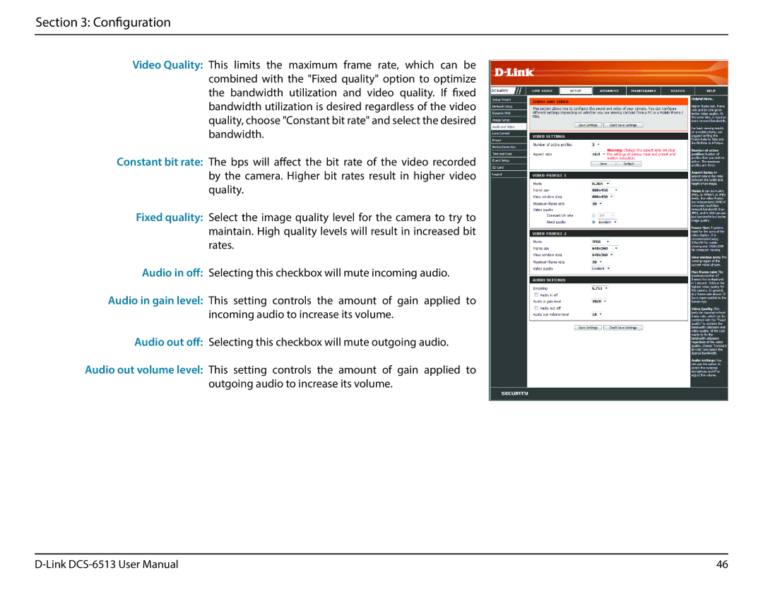 D-Link DCS-6513 user manual Configuration 