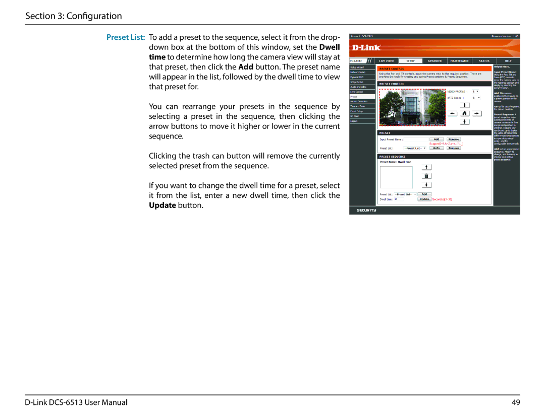 D-Link DCS-6513 user manual Configuration 