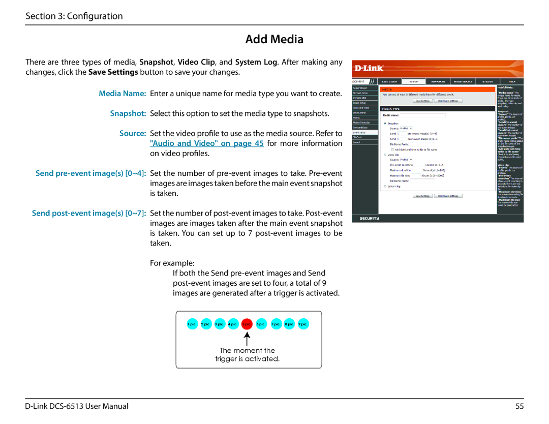 D-Link DCS-6513 user manual Add Media 