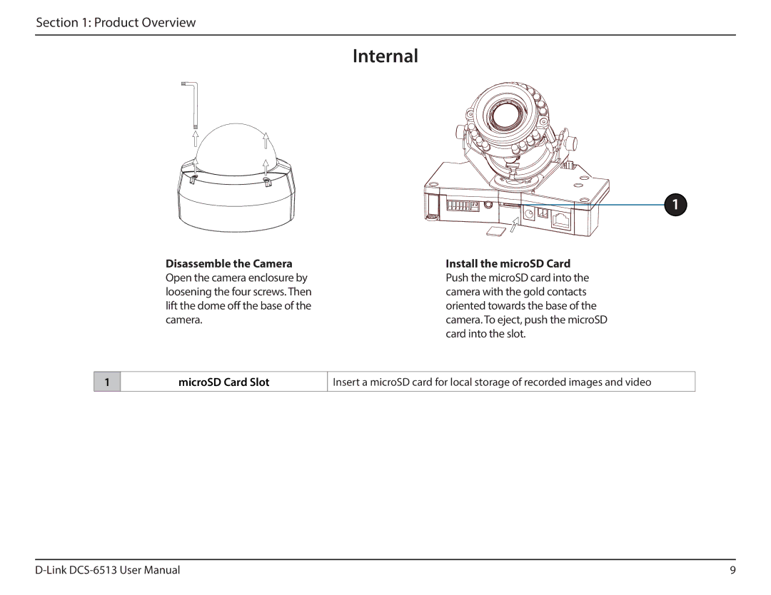 D-Link DCS-6513 user manual Internal 