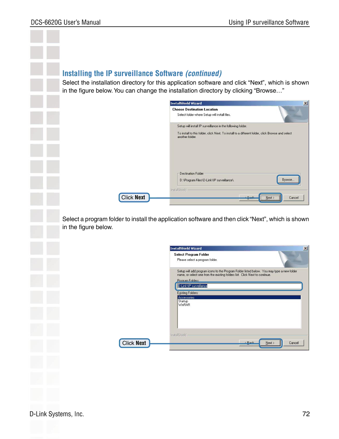 D-Link DCS-6620G manual Installing the IP surveillance Software 