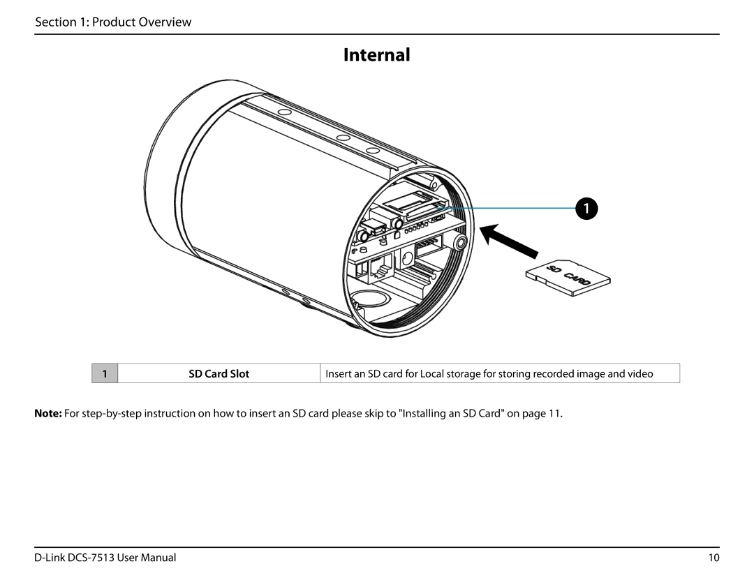 D-Link DCS-7513 user manual Internal 