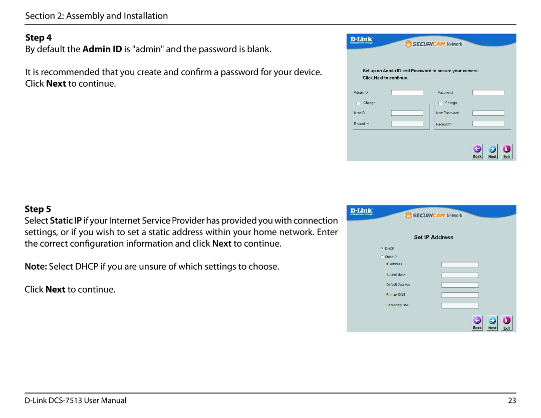 D-Link DCS-7513 user manual Click Next to continue 