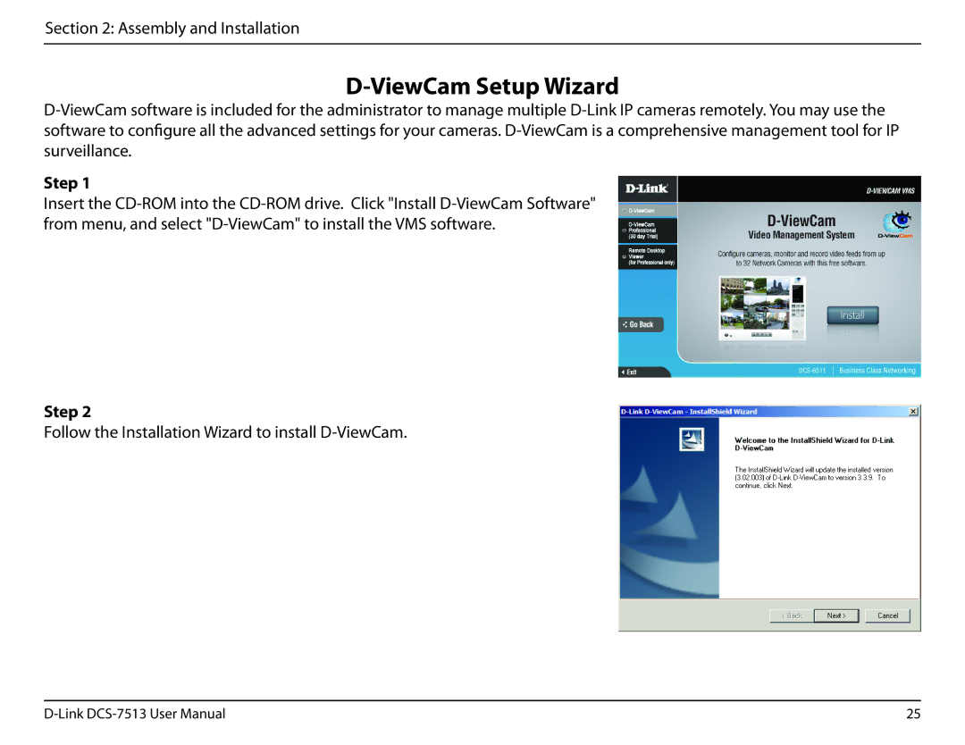 D-Link DCS-7513 user manual ViewCam Setup Wizard 