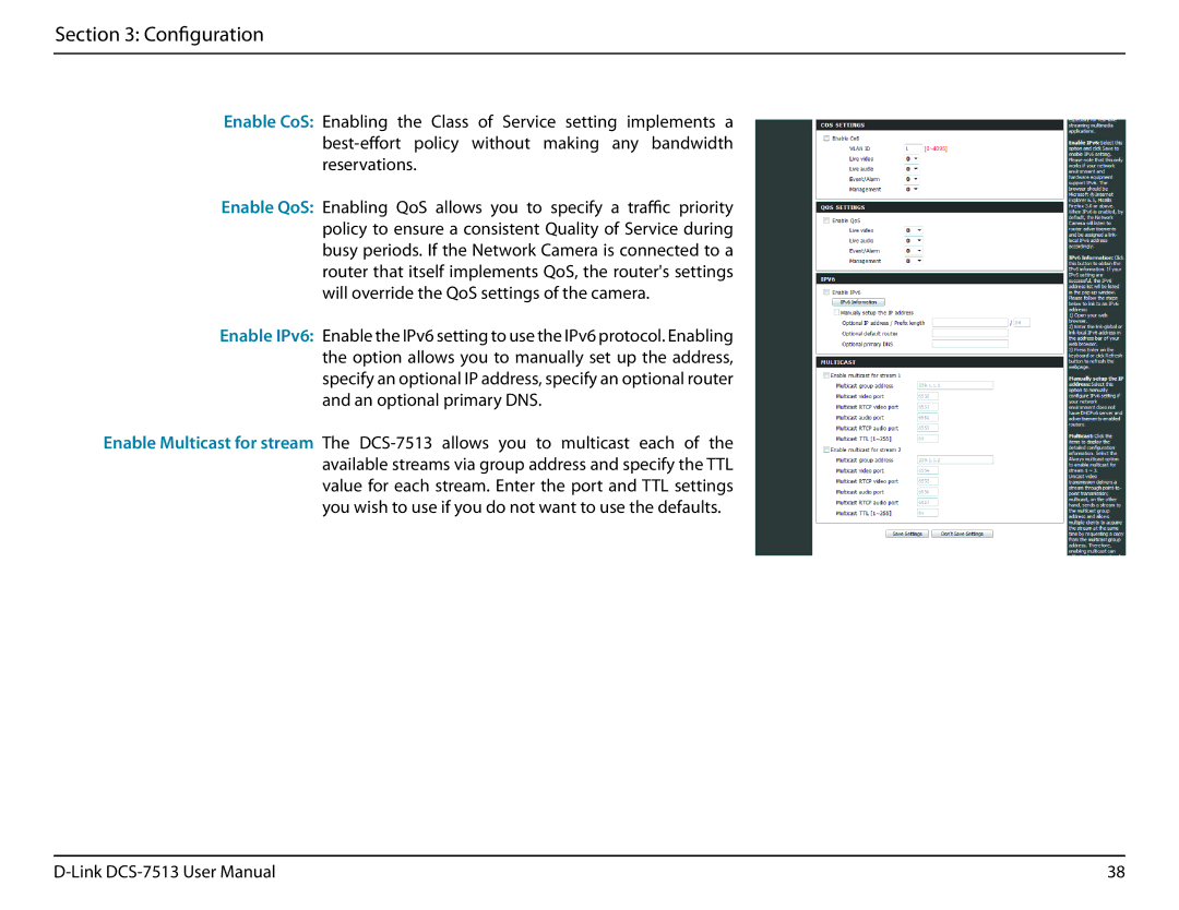 D-Link DCS-7513 user manual Configuration 