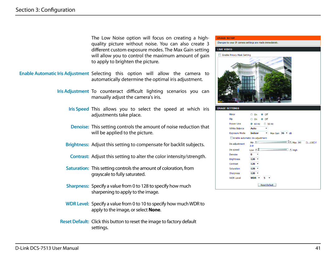 D-Link DCS-7513 user manual Configuration 