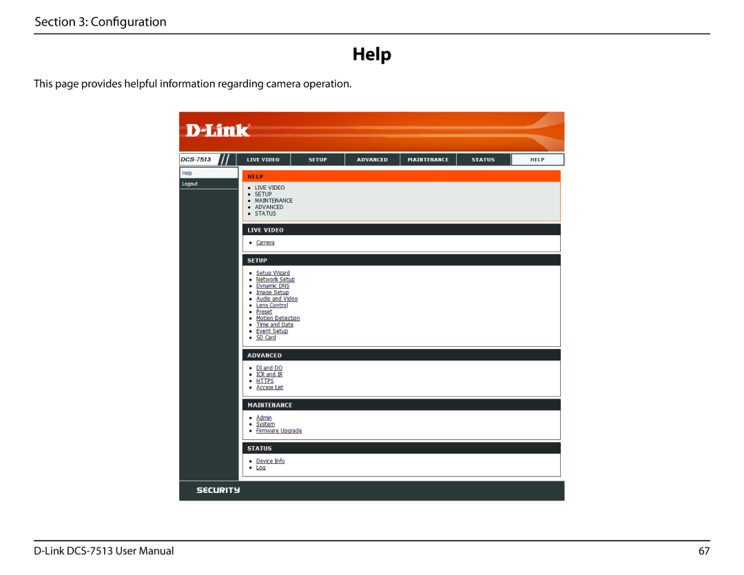 D-Link DCS-7513 user manual Help 