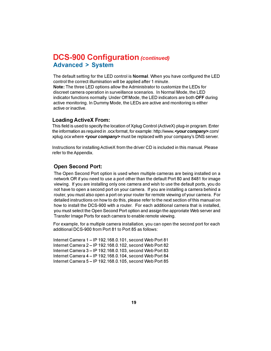 D-Link DCS-900 manual Loading ActiveX From, Open Second Port 