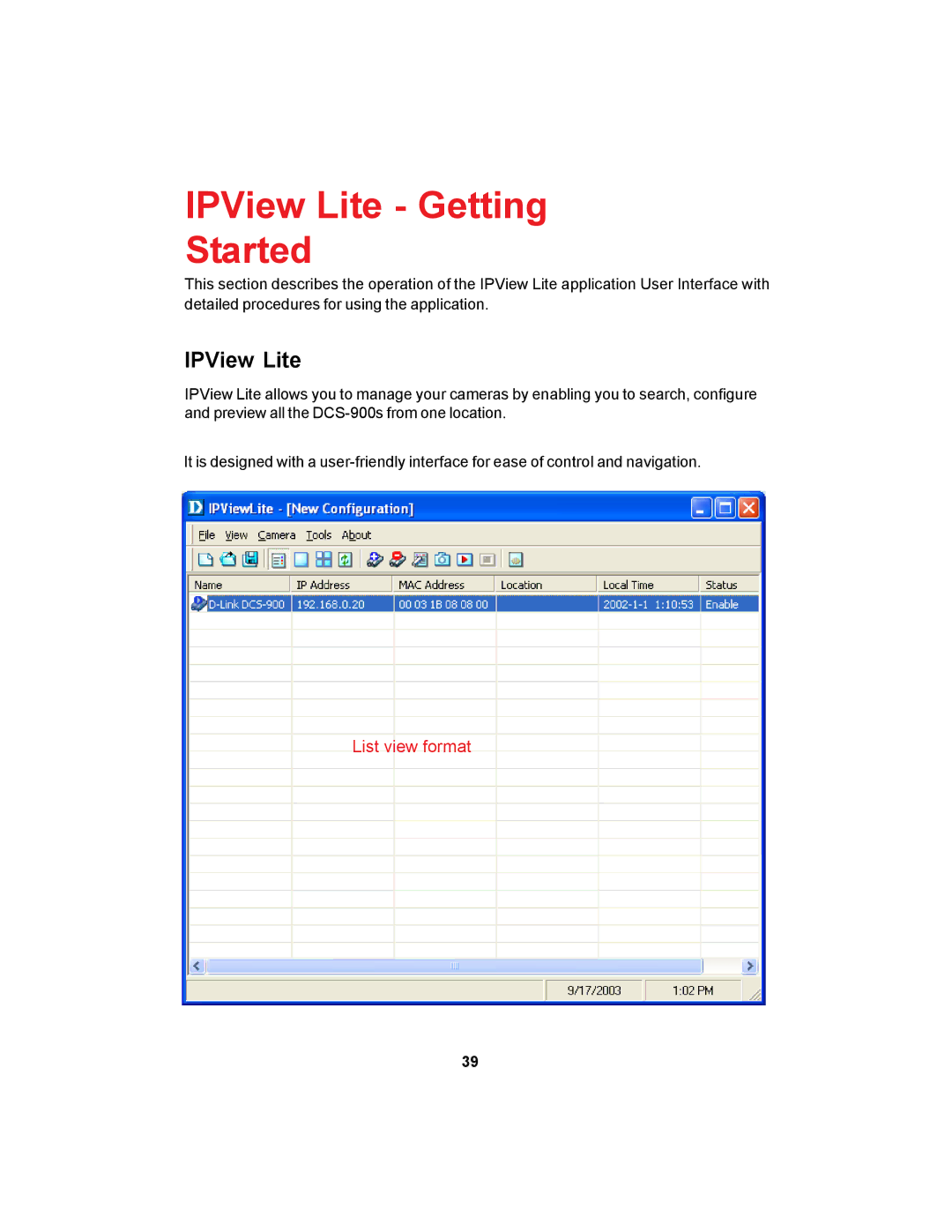 D-Link DCS-900 manual IPView Lite Getting Started 