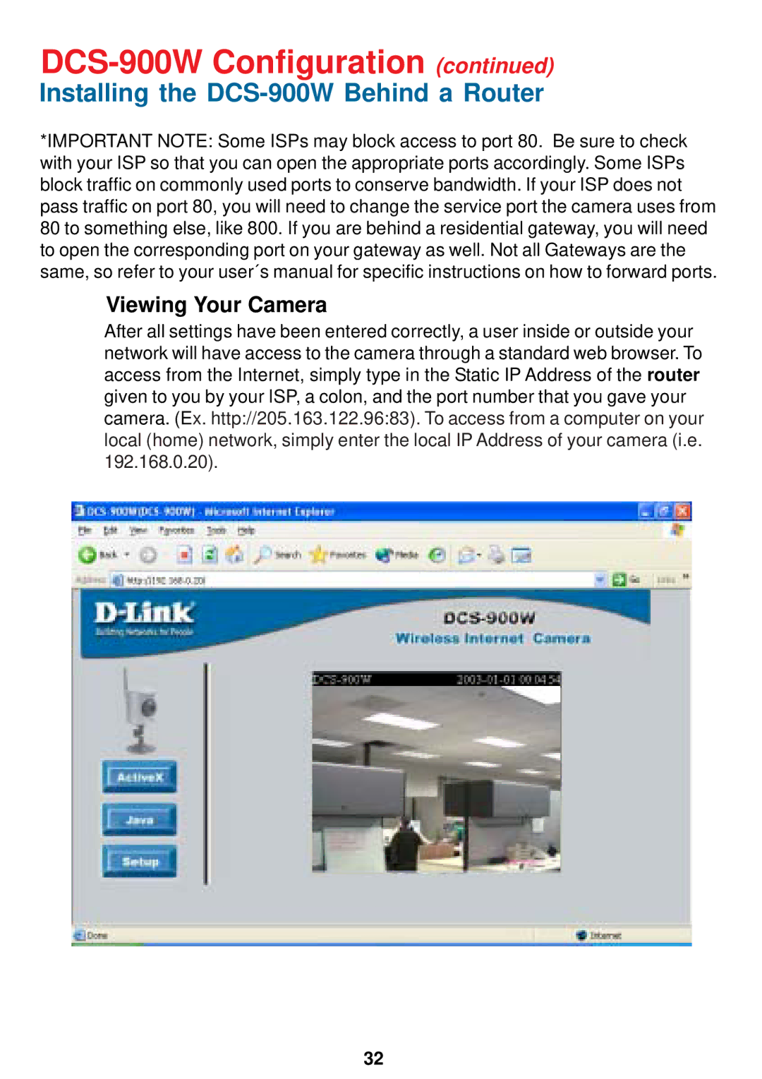 D-Link DCS-900W manual Viewing Your Camera 