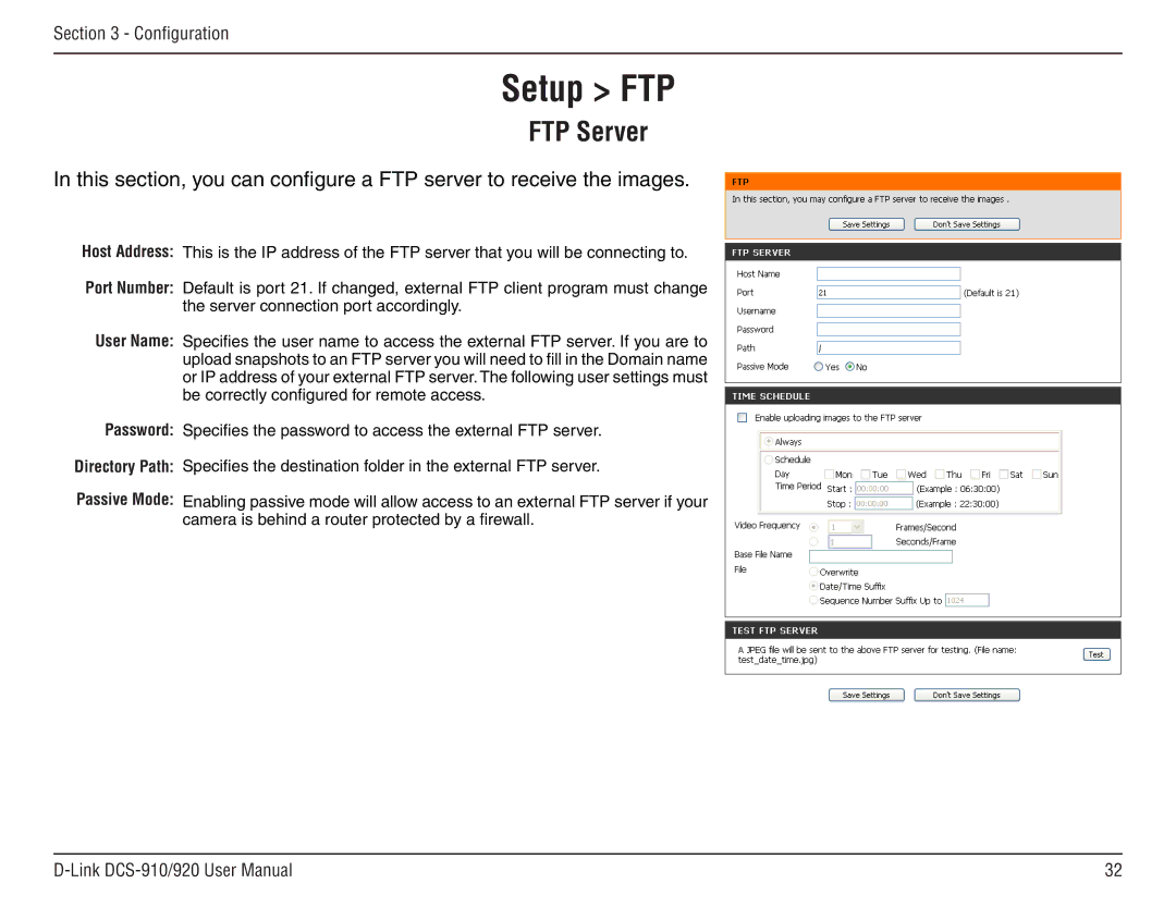 D-Link DCS-910/90 manual Setup FTP, FTP Server 