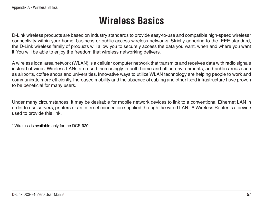 D-Link DCS-910/90 manual Wireless Basics 