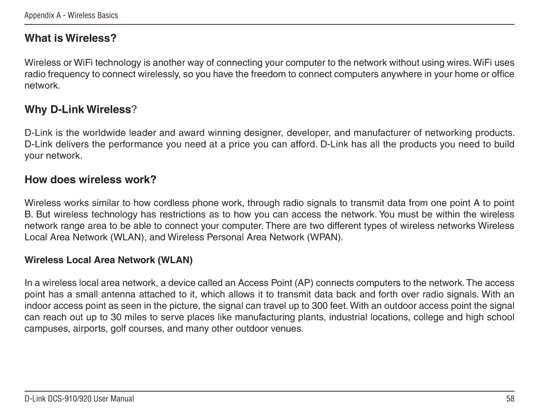 D-Link DCS-910/90 manual What is Wireless?, Wireless Local Area Network Wlan 