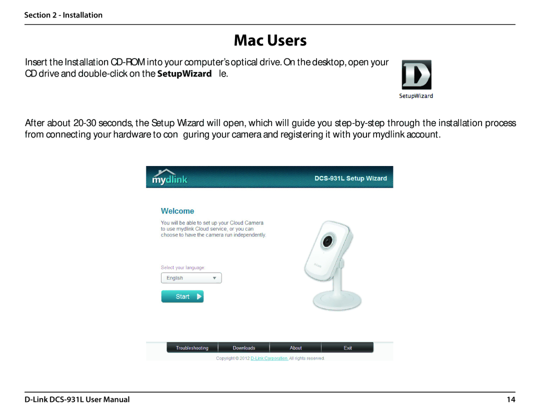 D-Link DCS-931L user manual Mac Users 