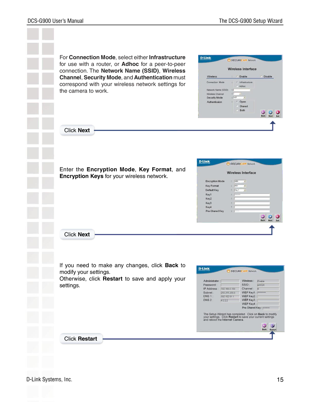 D-Link DCS-G900 manual Enter the Encryption Mode, Key Format 