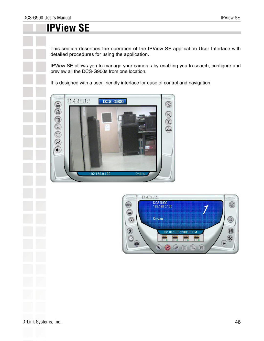 D-Link DCS-G900 manual IPView SE 