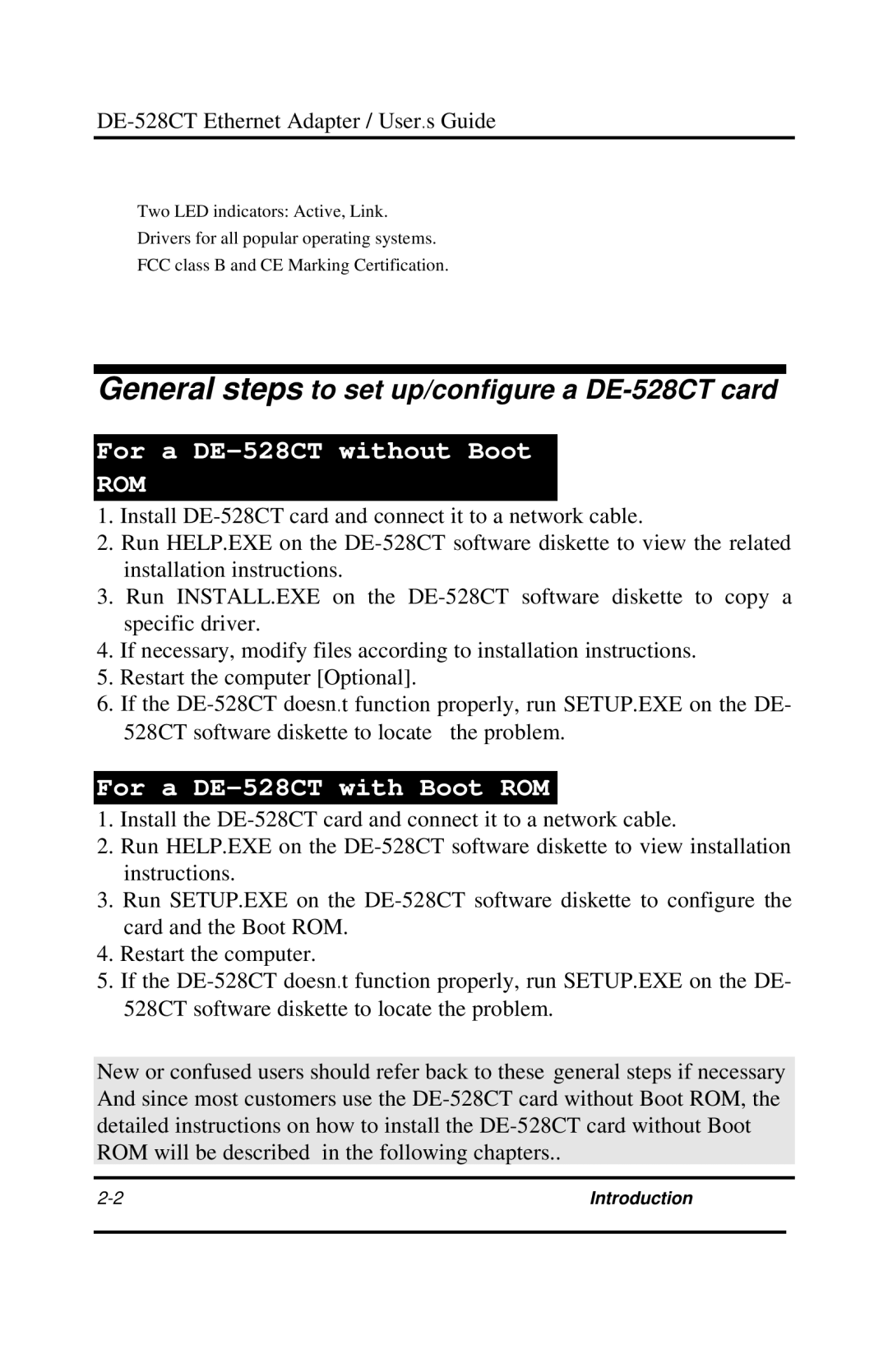 D-Link manual General steps to set up/configure a DE-528CT card 