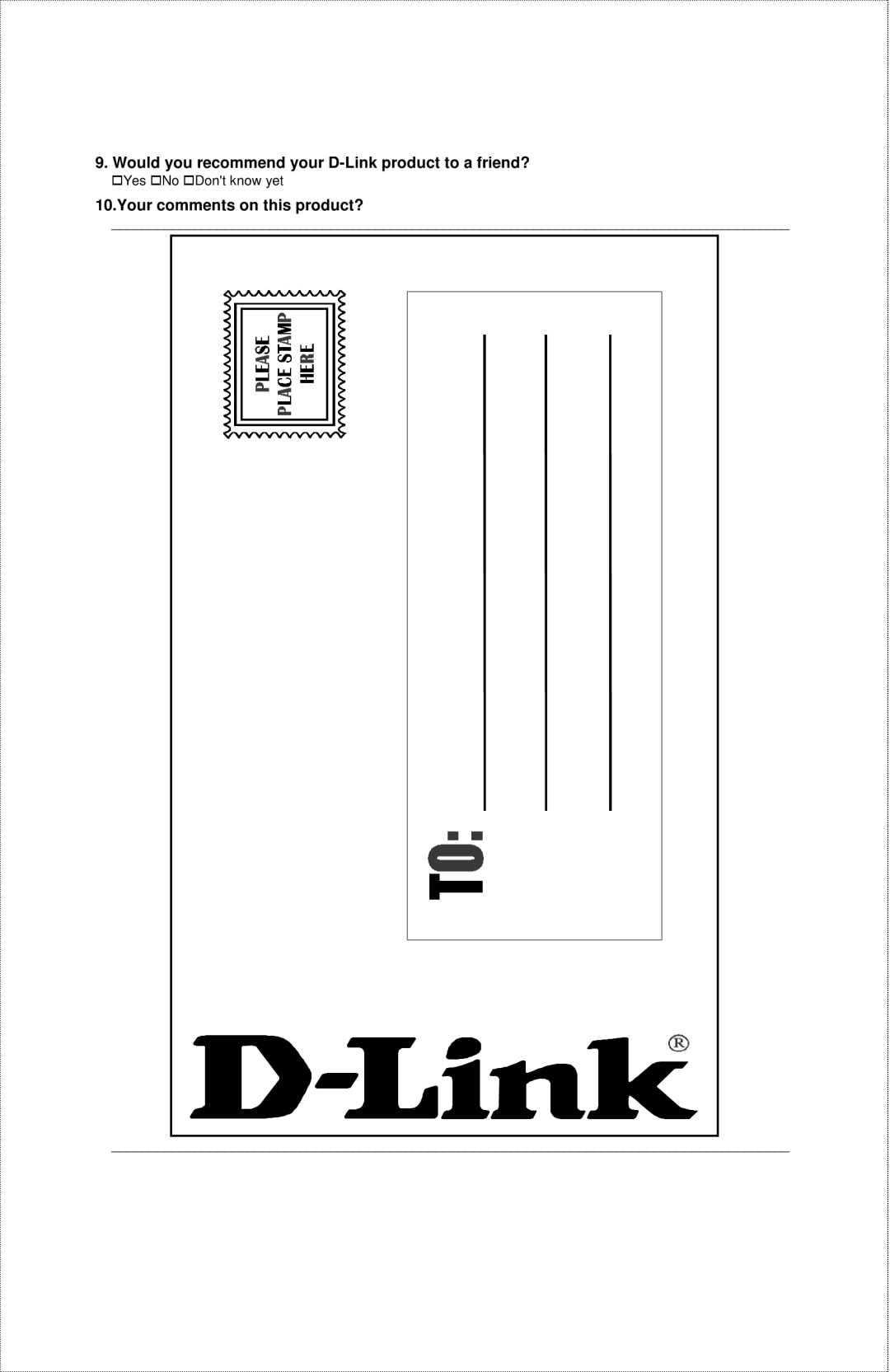 D-Link DE-528CT manual Would you recommend your D-Link product to a friend? 