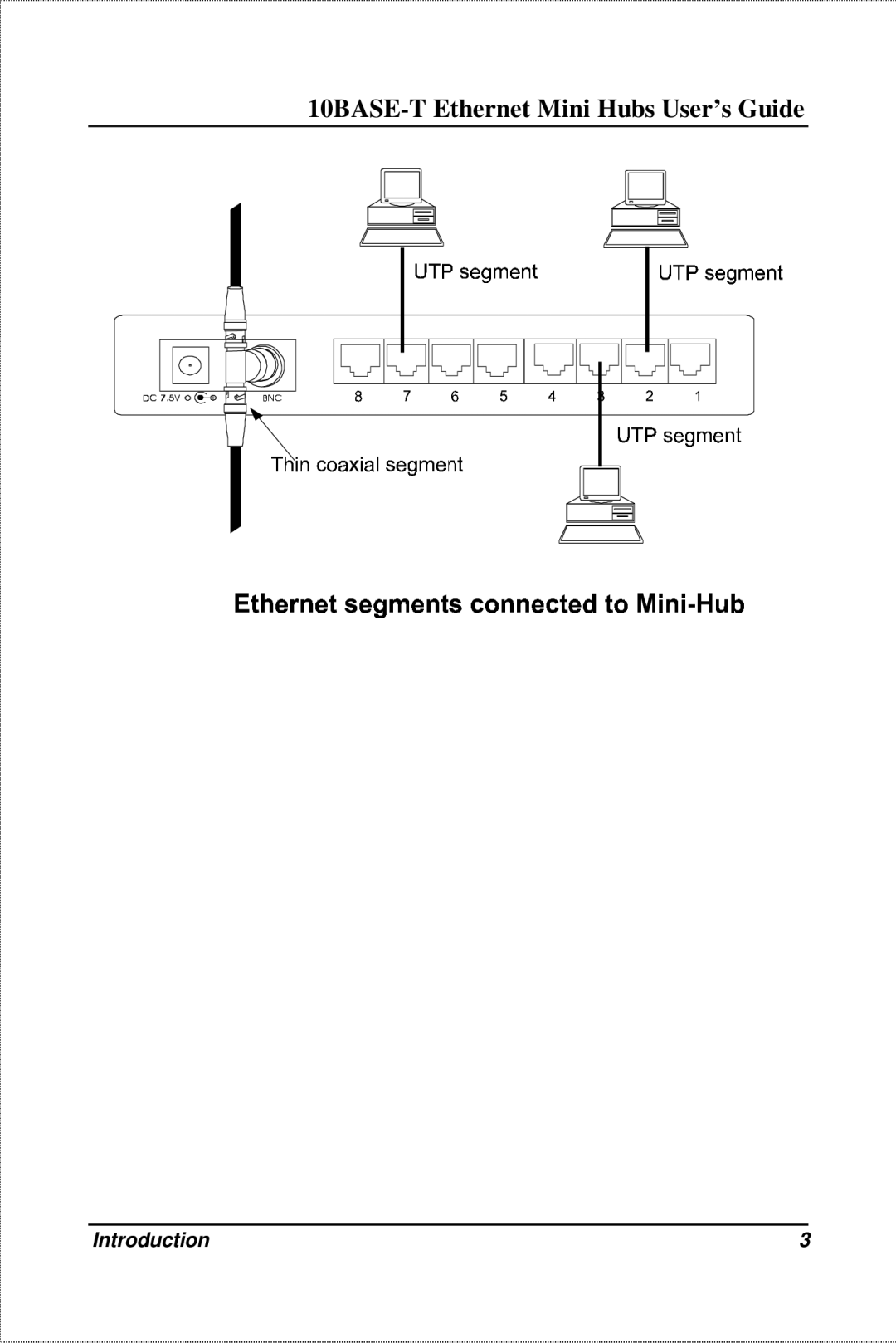 D-Link DE-809TC, DE-809TP manual 10BASE-T Ethernet Mini Hubs User’s Guide 