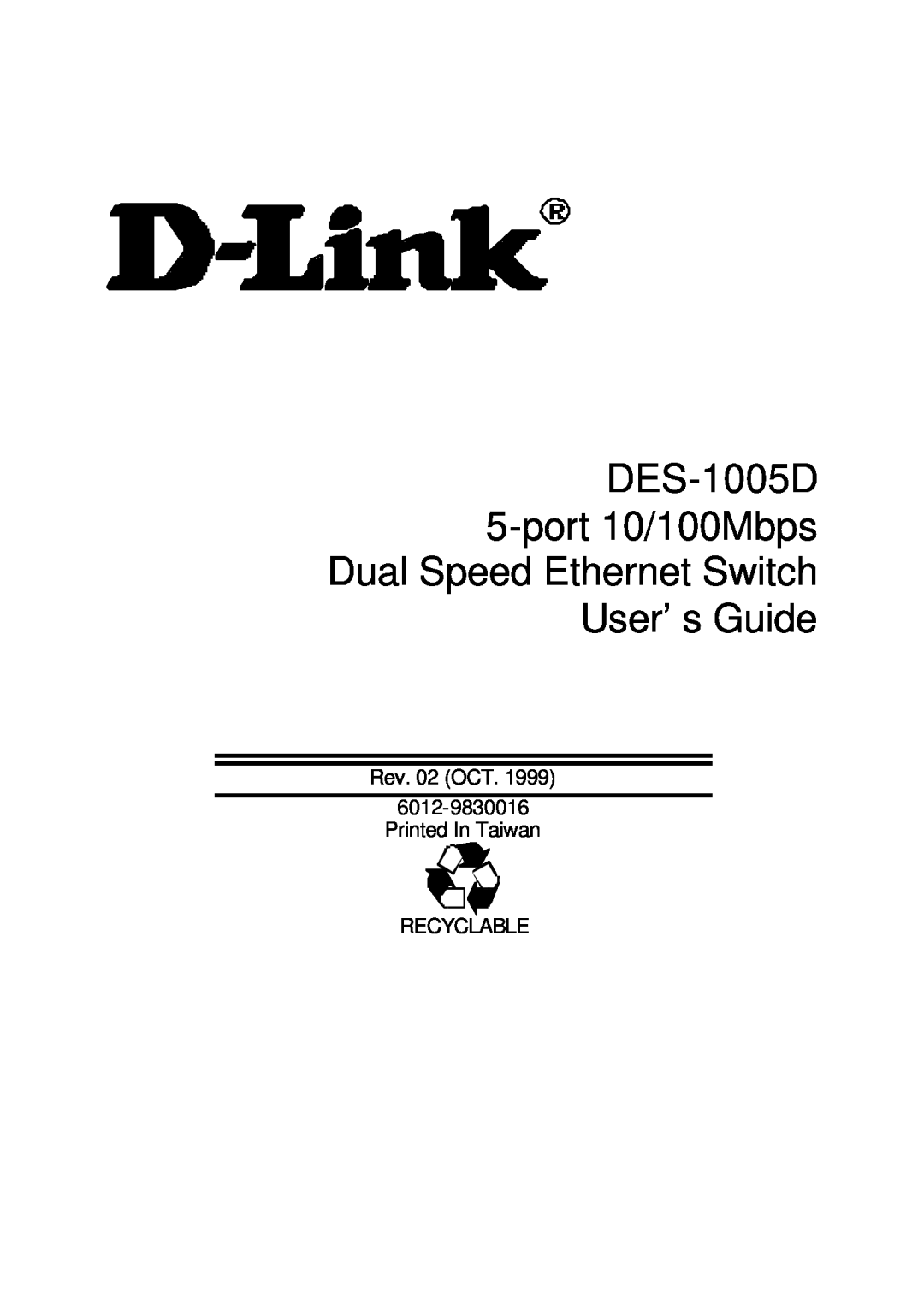 D-Link DES-1005D manual Recyclable 