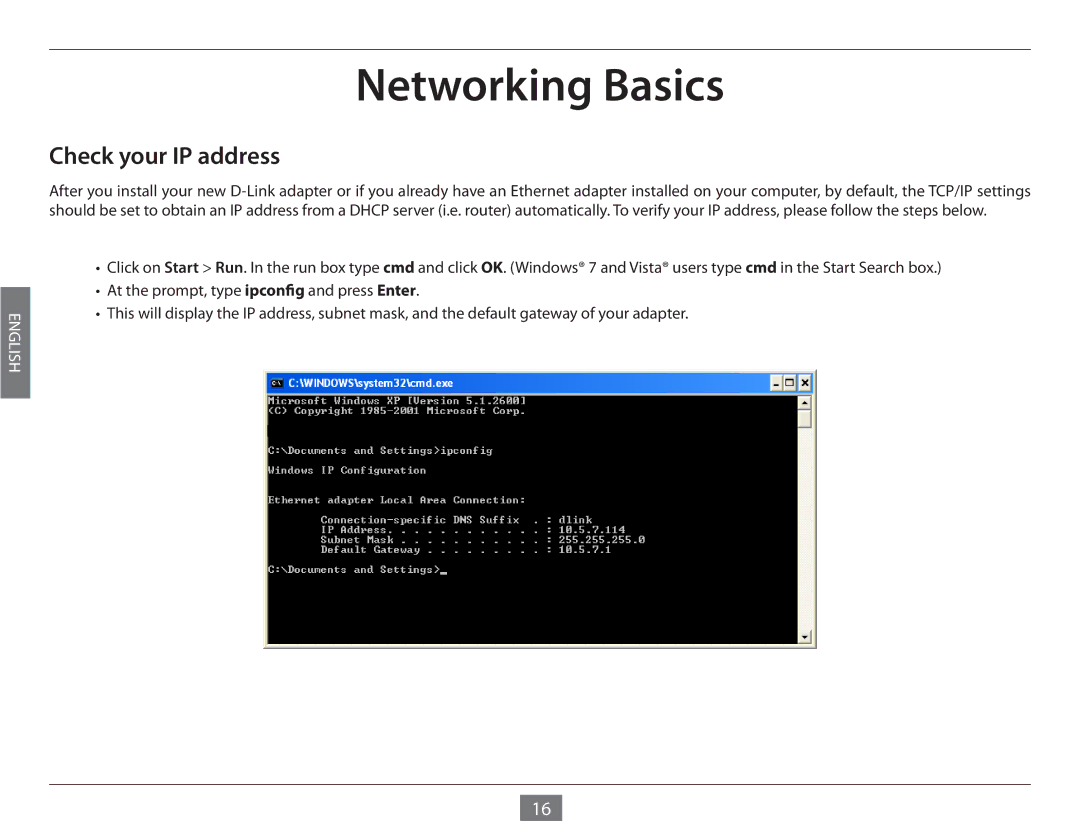 D-Link DES-1005E manual Networking Basics, Check your IP address 