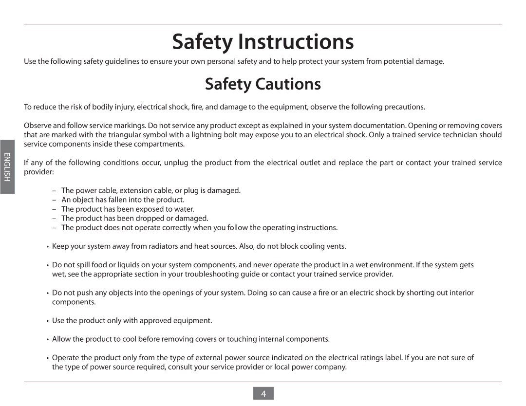 D-Link DES-1005E manual Safety Instructions, Safety Cautions 