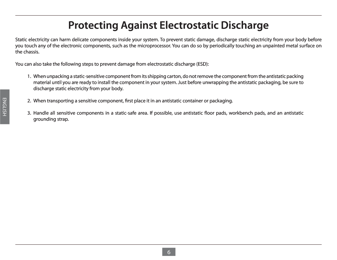 D-Link DES-1005E manual Protecting Against Electrostatic Discharge, English 