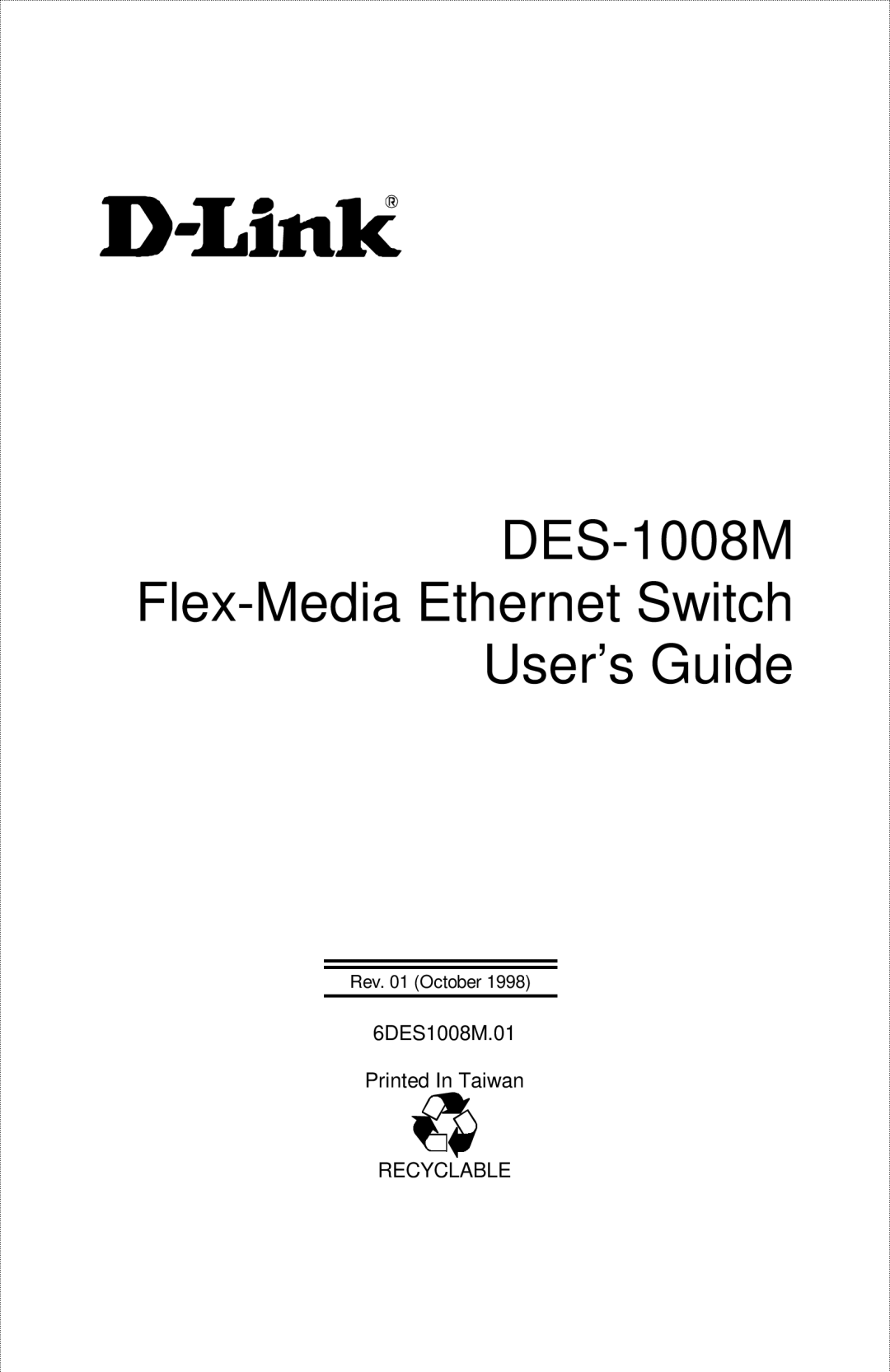 D-Link manual DES-1008M Flex-Media Ethernet Switch User’s Guide 