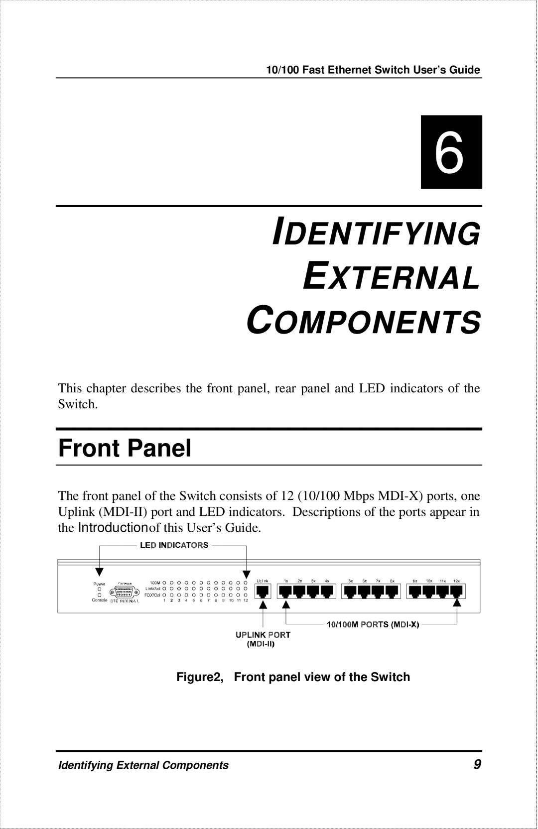 D-Link DES-1012 manual Identifying External Components, Front Panel 